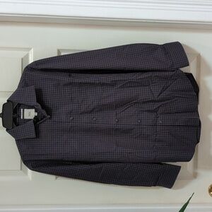 WRK Stretch Men's Black/Gray Long Sleeve Button Down Dress Shirt Plaid Size 15.5